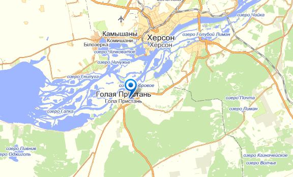 Голая Пристань на карте